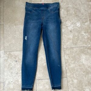 SPANX Blue Jeggings with Distressed Details size Medium- brand new